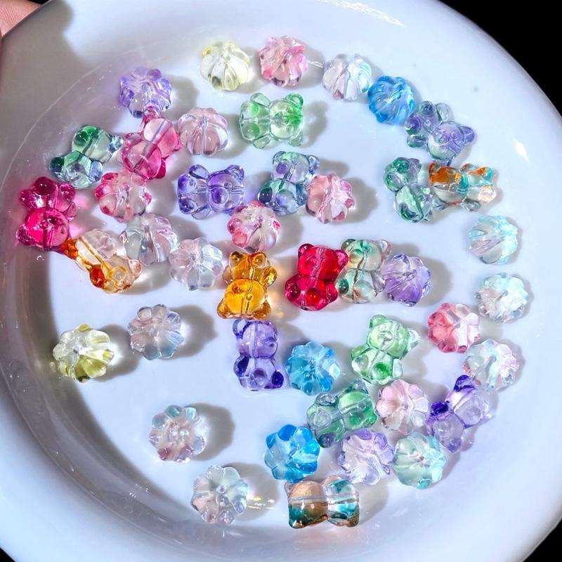 NEW! Bears / Flowers Glass Beads - DIY Glass Beads for Jewelry making