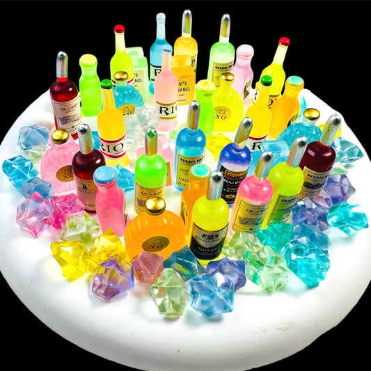 Assorted Wine/Perfume/Coffee/Cocktail Bottles with Luminous Ice Cubes Mix