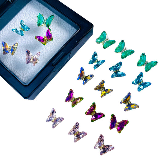 Crystal Butterfly - Metal Nail Charms